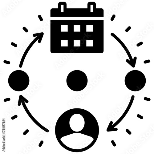 CRM Timeline Simple and clear vector icon illustrating an essential idea or function