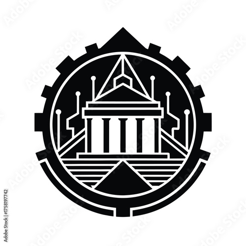 AI Ancient Ruins Symbol Concept for Futuristic History Blend