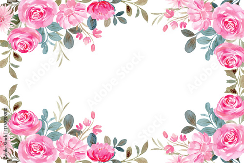 Watercolor flowers background vector for design.