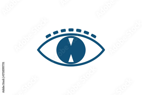 Blue eye with stylized lashes showcases vision, perception, and optical clarity in detail