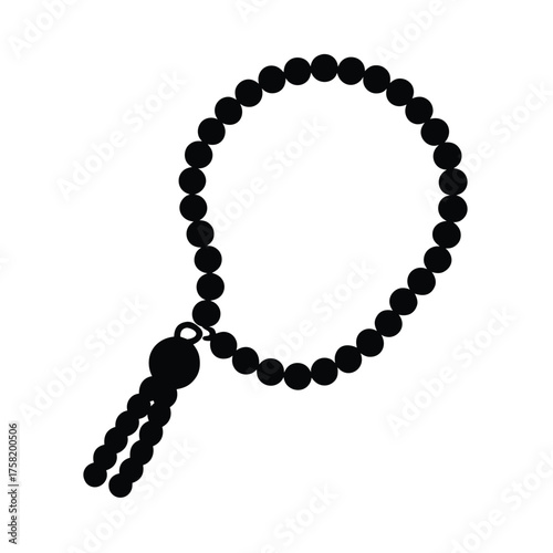 Arabic Prayer Beads Icon for Spiritual Islamic Ornament Art