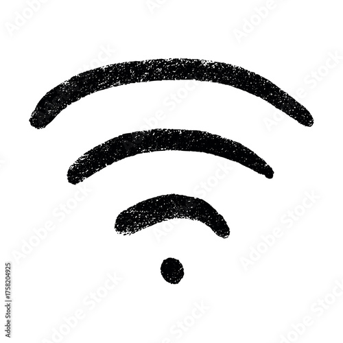 Hand drawn free wifi spot zone sign Public wi-fi area sign Wireless internet clipart in doodle style Single element for print, web, design, decor 3G, 4G, 5G, 6G, IoT