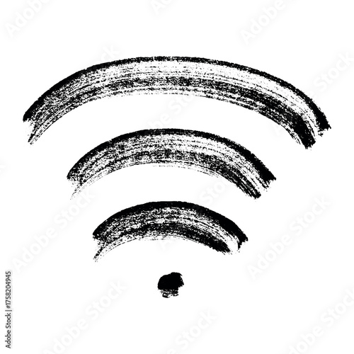 Hand drawn free wifi spot zone sign Public wi-fi area sign Wireless internet clipart in doodle style Single element for print, web, design, decor 3G, 4G, 5G, 6G, IoT