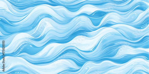 Abstract blue waves pattern for a seamless sea water background design