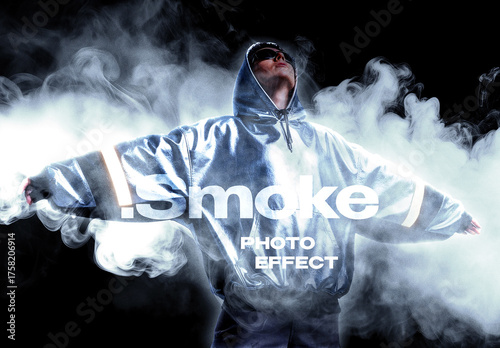 Smoke Cloud Photo Effect Mockup