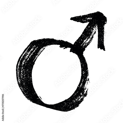 Hand drawn male gender identity sign Symbol used to represent sex and gender