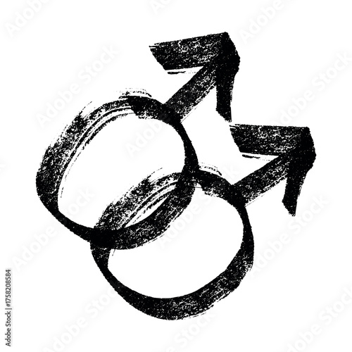 Hand drawn homosexual identity sign Symbol used to represent sex and gender