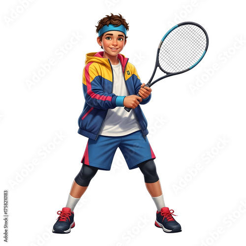 Tennis Player Cartoon Art
