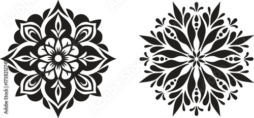 Intricate mandala designs symbolize inner peace mindfulness and focus in detailed black and white