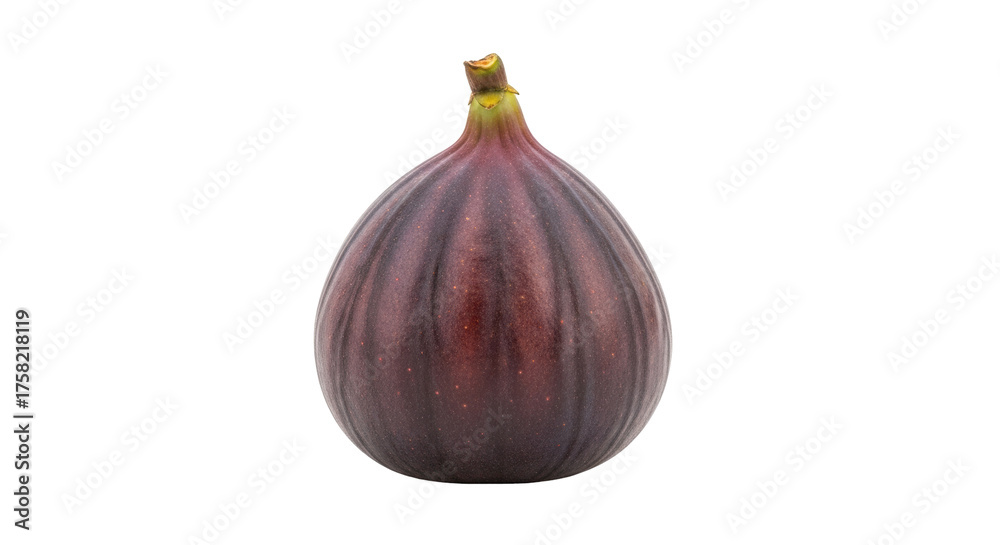 Fototapeta premium Isolated ripe fig fruit, close-up shot on a plain studio background, nutrition and harvest