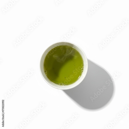 Tea Cup with Green Tea Isolated