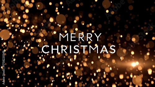 Wallpaper Mural Merry christmas text over sparkling gold particle animation. festive greeting card for holiday celebration footage. Torontodigital.ca