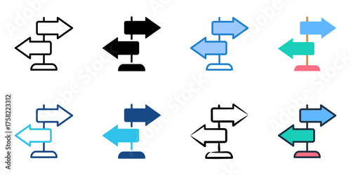 Directions icon set multiple style collection 
