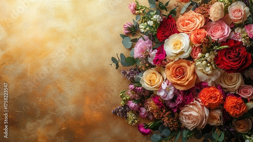 Bouquet of flowers in copy space background