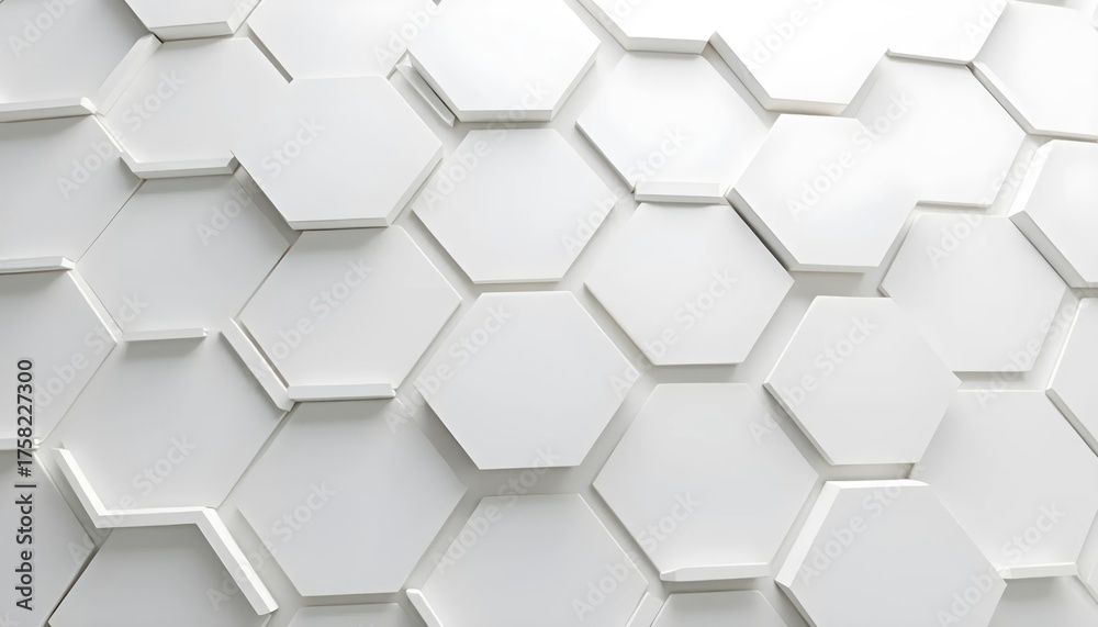 Fototapeta premium The Harmony of Geometry Through Soft 3D Tile Illusion