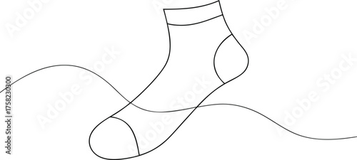 Single sock with wavy lines illustration clothing apparel