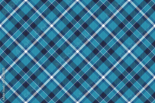 Carpet check vector fabric, linear pattern plaid textile. Graceful texture background tartan seamless in cyan and blue colors.