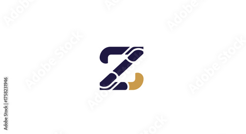 Stylized Z logo in navy and gold appearing to be constructed from pipe segments