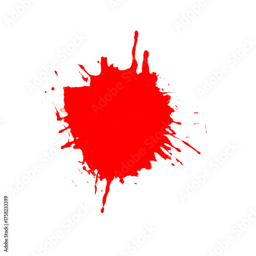 Button Vorlage: Roter Klecks als Farbfleck