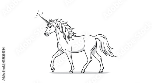 A majestic mythical creature known for its single spiraling horn and graceful appearance.