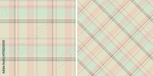 Tartan background texture of pattern seamless vector with a check plaid fabric textile. Set in fall colors of stylish wool coat outfits.