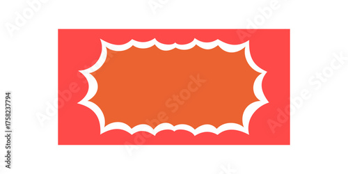 Groovy retro frame with pop comic flair forms a wavy rectangle border. Funky y2k background adds graphic style for vintage and cool projects, perfect for playful or artistic creative needs.