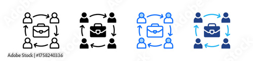 Job Rotation Icon Set Multiple Style Collection