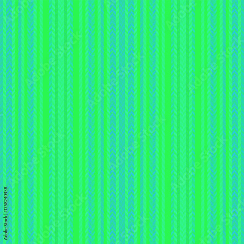 Track vertical seamless texture, order fabric background stripe. Lined textile lines vector pattern in green and teal colors.