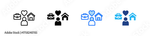 Work Life Balance Icon Set Multiple Style Collection