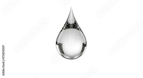Canvas-taulu Isolated raindrop with reflections, liquid clean drop, transparent droplet, puri