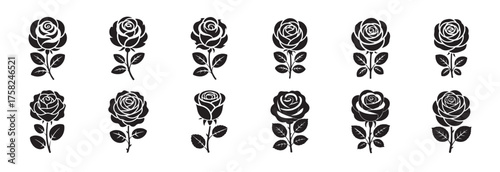 Elegant Vector Roses for Logo and Pattern Design