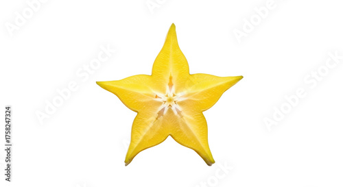 Tableau sur toile Isolated closeup of sliced starfruit, carambola tropical fruit, vibrant juicy sw