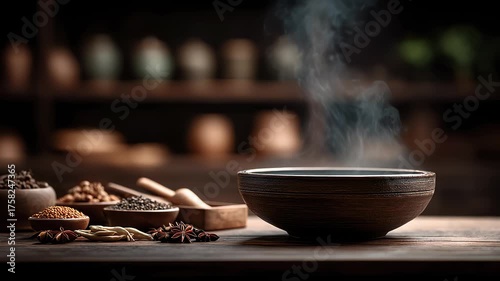 Aromatic Traditional Chinese Medicine with Rising Steam