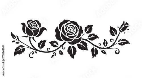 Hand Drawn Rose Border Illustration – Vector Art