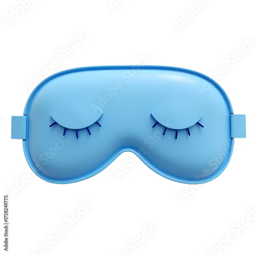 3d Blue sleep mask isolated on transparent background