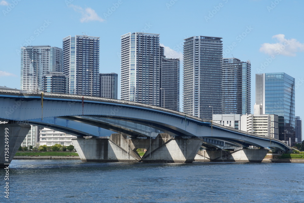 Fototapeta premium Tower apartment complexes in Tokyo Bay
