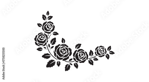 Rose Corner Pattern for Invitation or Greeting Card