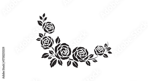 Rose Corner Pattern for Invitation or Greeting Card
