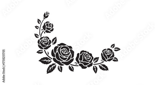 Rose Corner Pattern for Invitation or Greeting Card