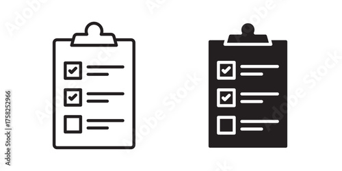 Task list icon. Vector illustration with stroke and fill on a white background.