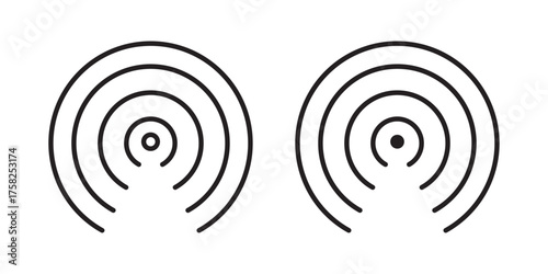 Airdrop icon. Vector illustration with stroke and fill on a white background.