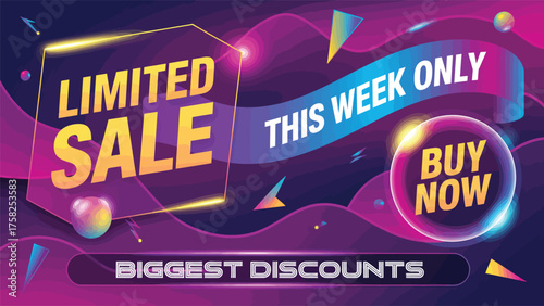 Limited sale this week only with biggest discounts to buy now in modern vibrant promotion