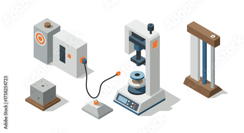 Isometric laboratory equipment for material testing and analysis