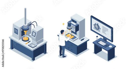 Advanced manufacturing technology with isometric 3d cnc machines and digital…