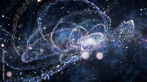 Abstract spiral galaxy with sparkling particles in space