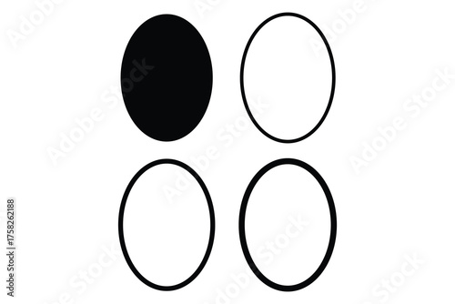 set of egg icon, flat style egg icon on white background.