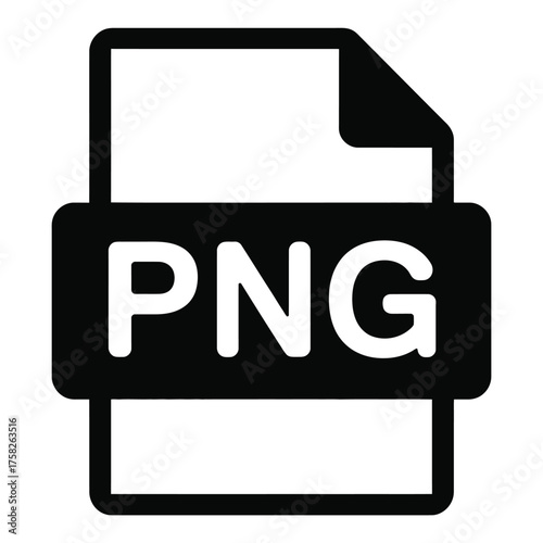 Minimalist black and white png file format icon vector illustration scalable eps graphic silhouette vector illustration white background