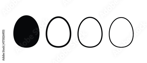 set of egg icon, flat style egg icon on white background.