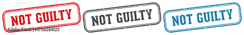 not guilty stamp. not guilty rectangular stamp set isolated on white background