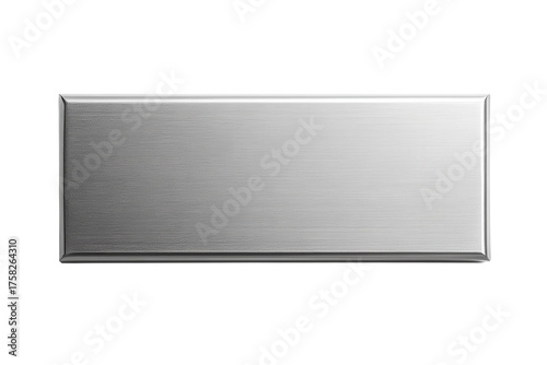 Brushed metal plate with subtle texture and light reflections for industrial design on transparent background